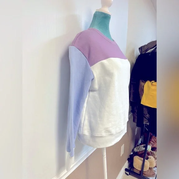 Anthropologie Sundry Color Block Sweatshirt Size 0 XS Long Sleeve Pullover